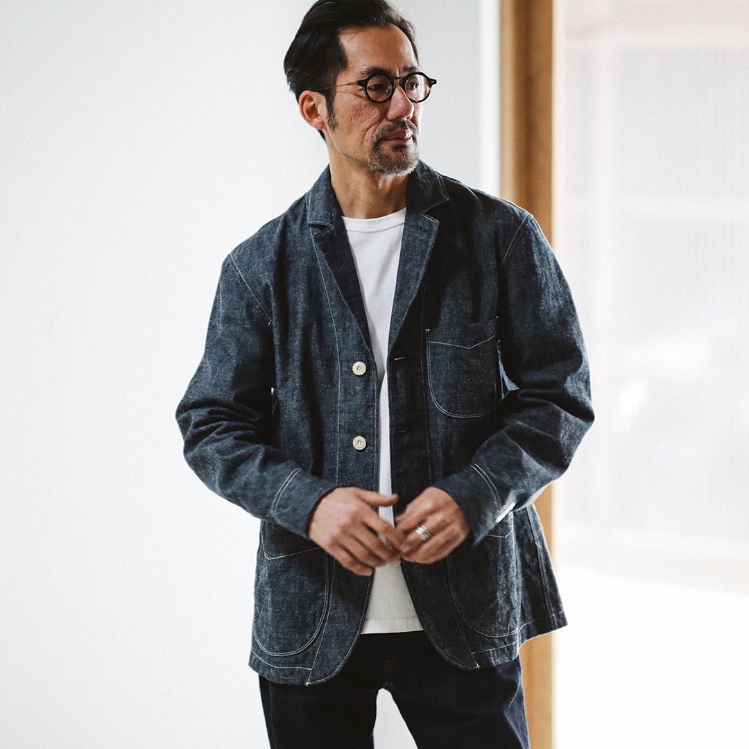 【即日発送】OKAYAMA Fabric Col. / 8.5oz Linen Blend Chambray Jacket