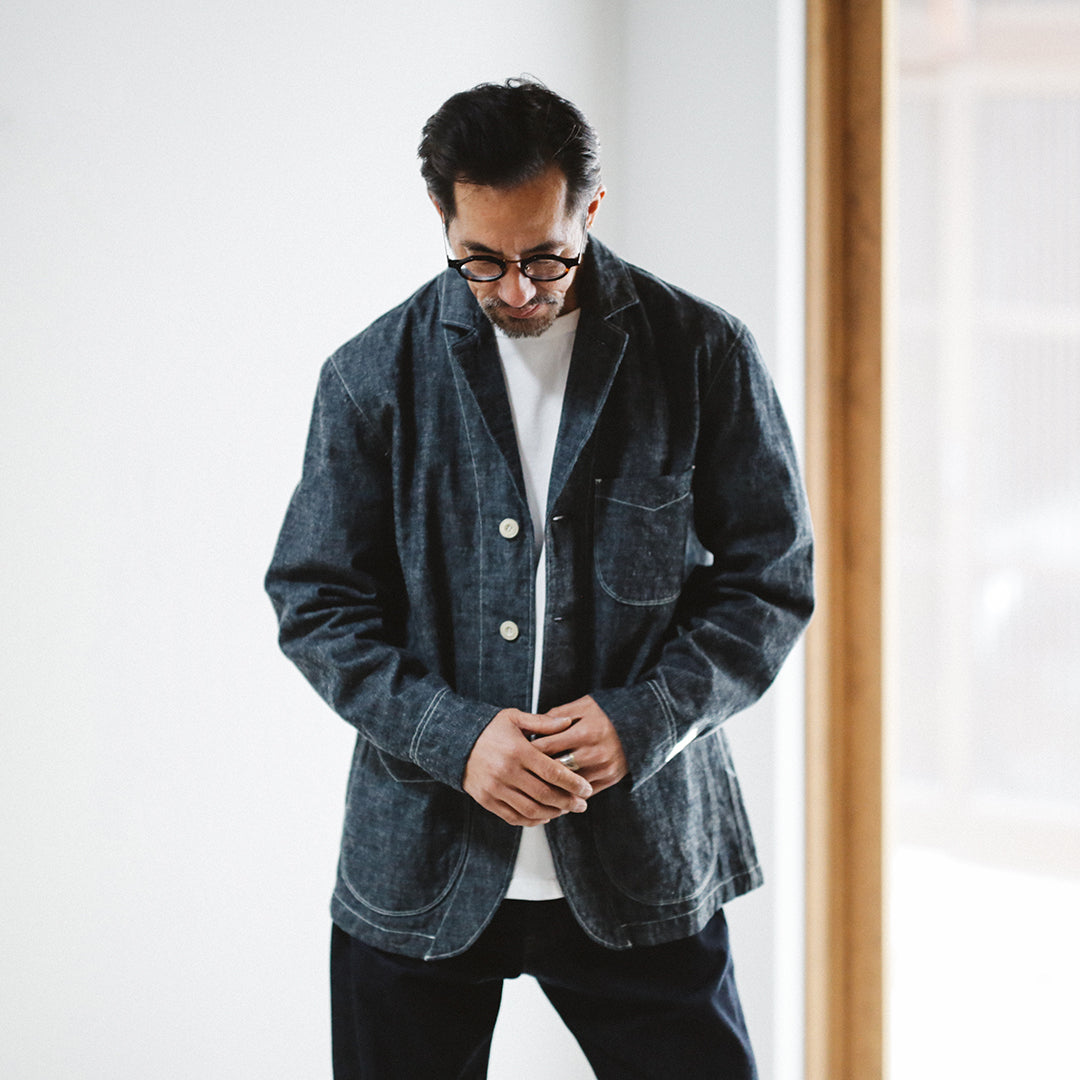 【即日発送】OKAYAMA Fabric Col. / 8.5oz Linen Blend Chambray Jacket