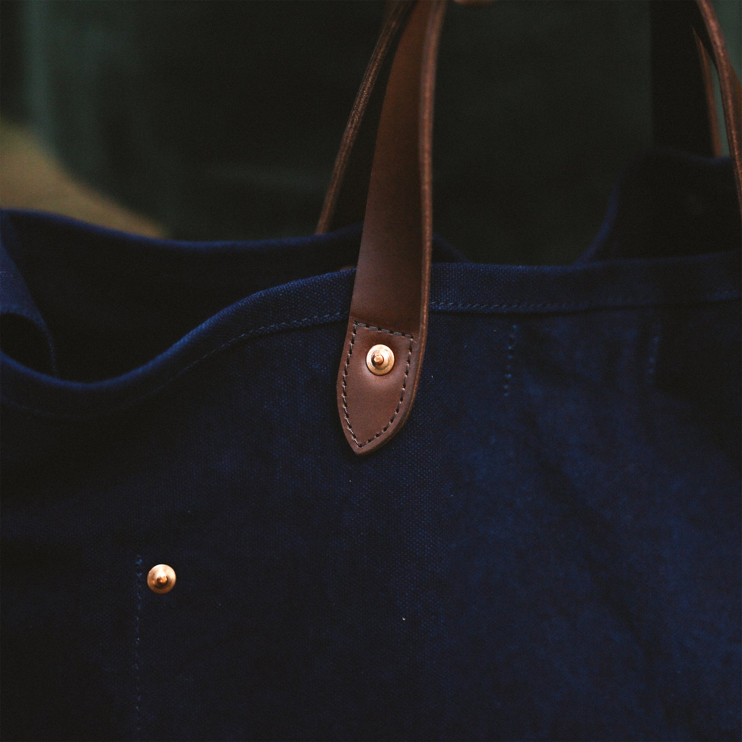 Natural Dye Col. / 15.2oz Heavy weight / Leather Handle Tote