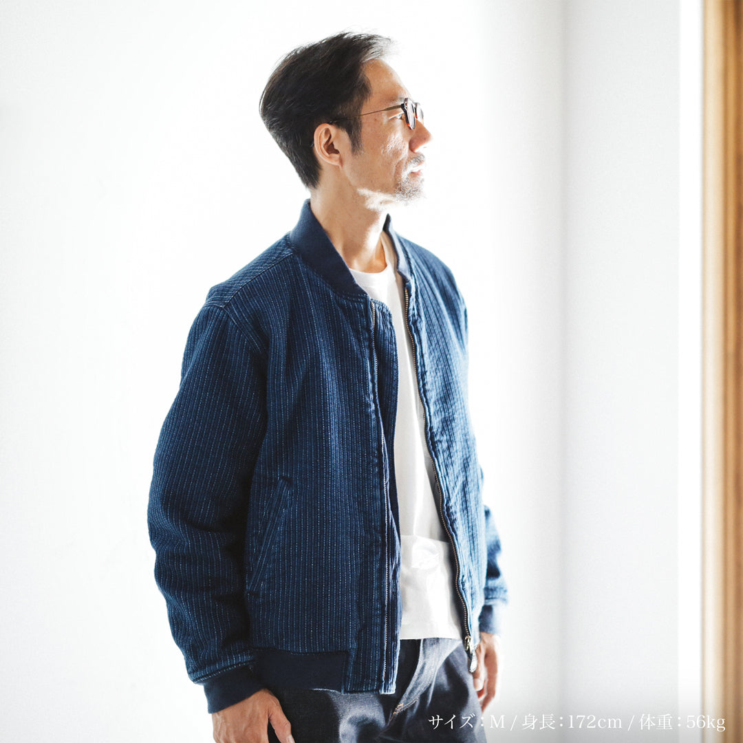 Limited Edition Col. / Okayama Indigo Sashiko Bomber Jacket