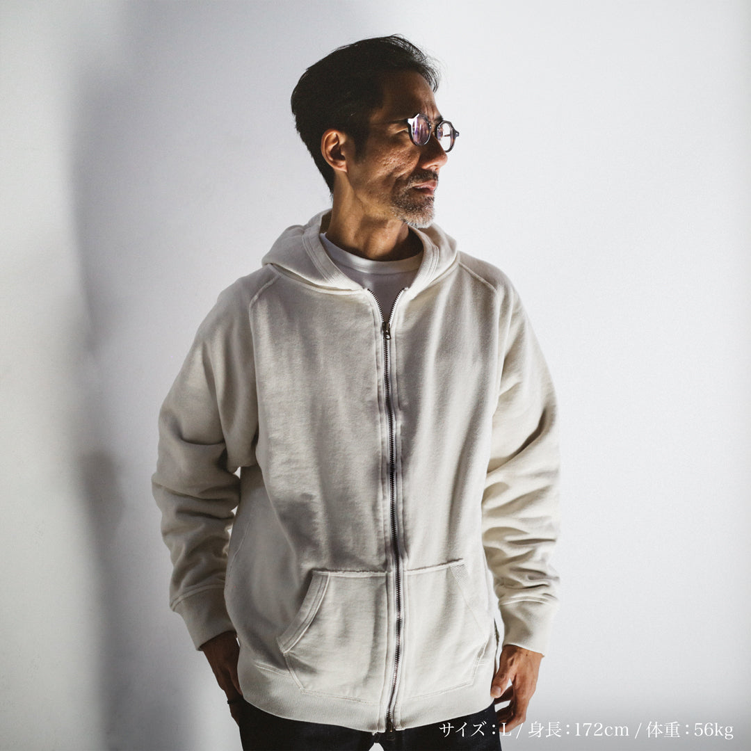 Exclusive Col. / 12oz Wakayama " Tsuri-Ami " W Zip-Up Hoodie / Garment Dye