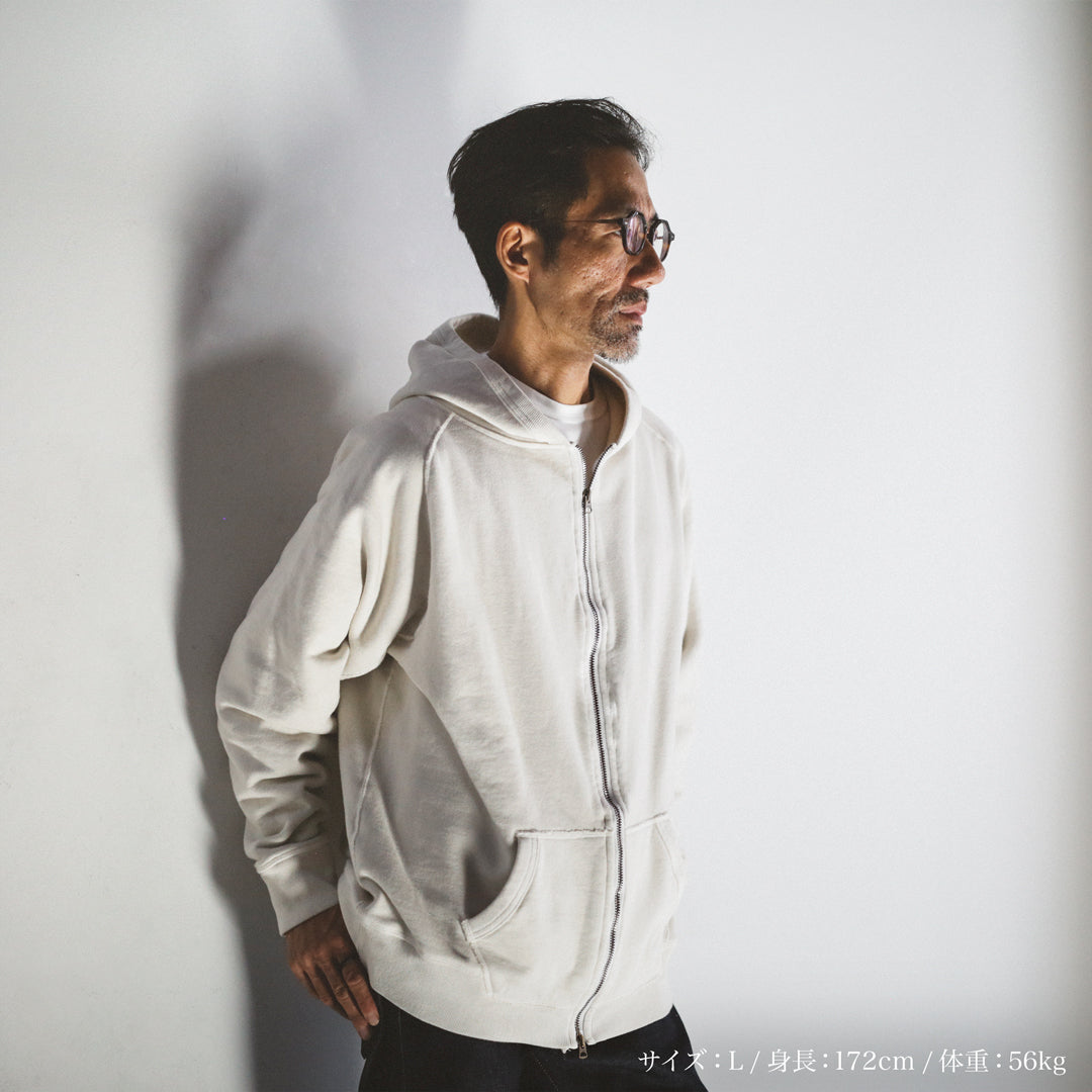 Exclusive Col. / 12oz Wakayama " Tsuri-Ami " W Zip-Up Hoodie / Garment Dye