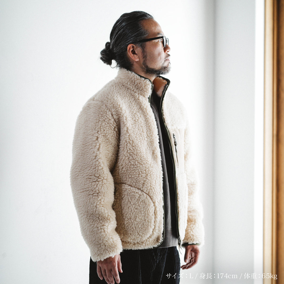 Limited Edition Col. / Wakayama Premium Boa Blouson " Sashiko Pocket "