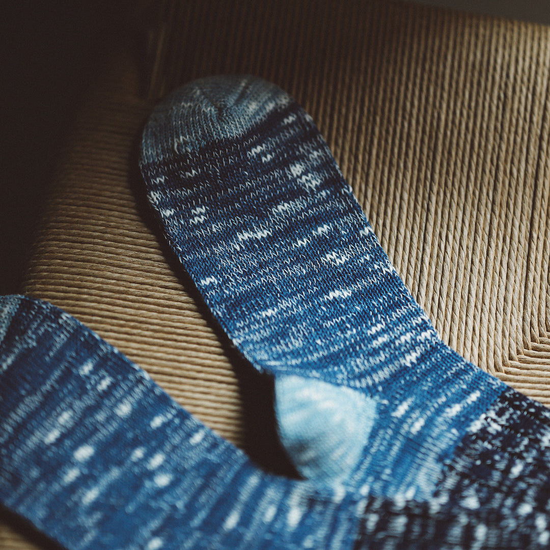 Indigo Dye Col. / Low gauge Socks #02