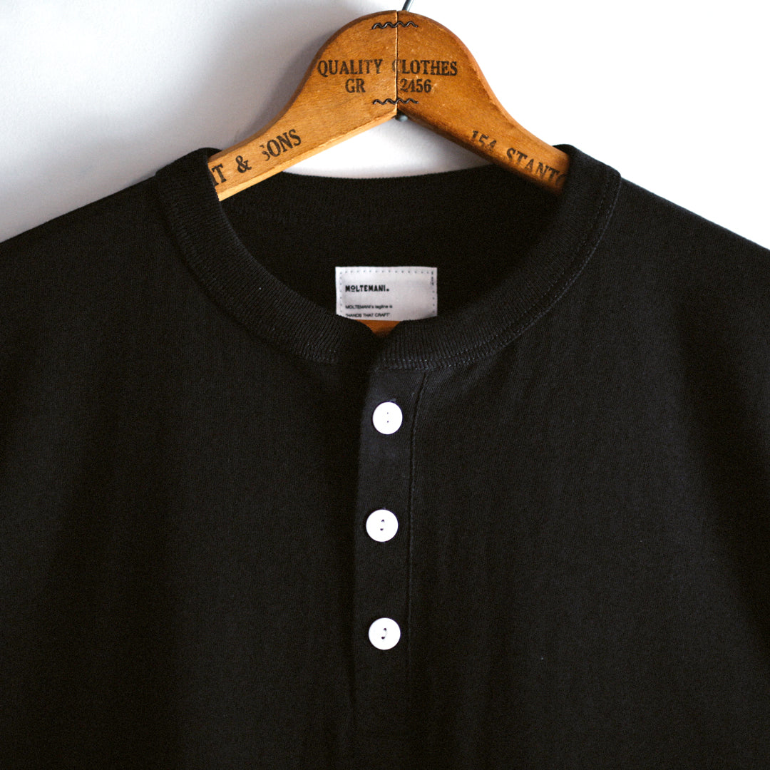 Classic Col. / Open-end Henry Neck T-shirt