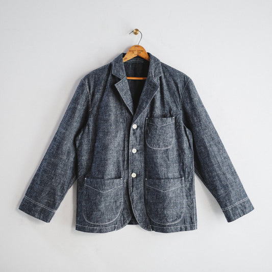 【即日発送】OKAYAMA Fabric Col. / 8.5oz Linen Blend Chambray Jacket