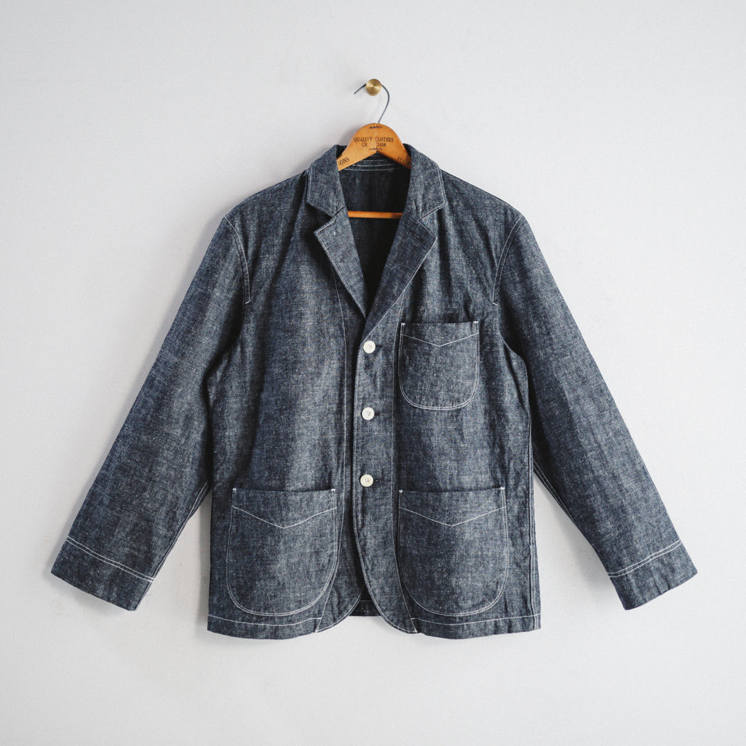 【即日発送】OKAYAMA Fabric Col. / 8.5oz Linen Blend Chambray Jacket
