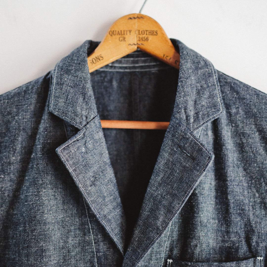 【即日発送】OKAYAMA Fabric Col. / 8.5oz Linen Blend Chambray Jacket