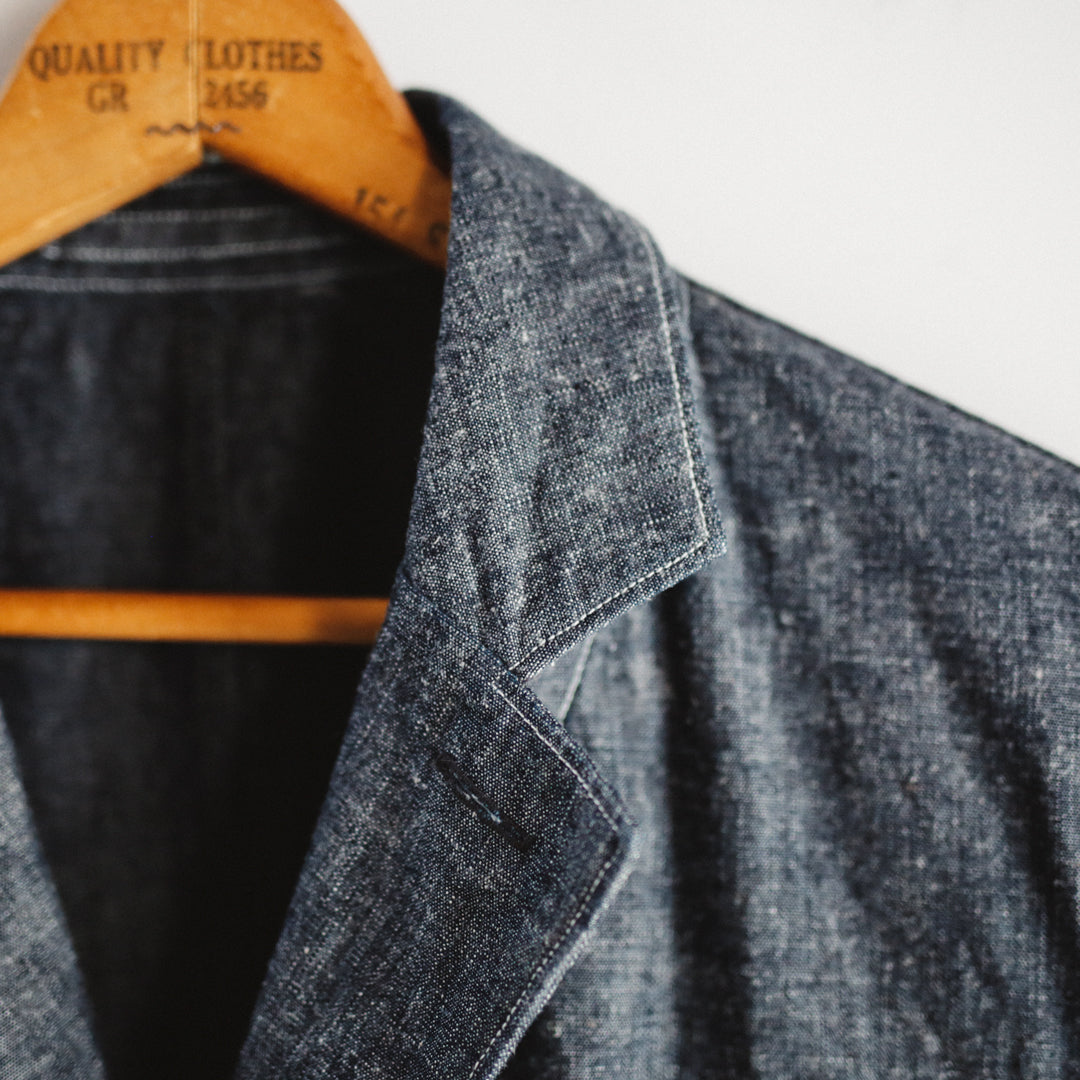 【即日発送】OKAYAMA Fabric Col. / 8.5oz Linen Blend Chambray Jacket
