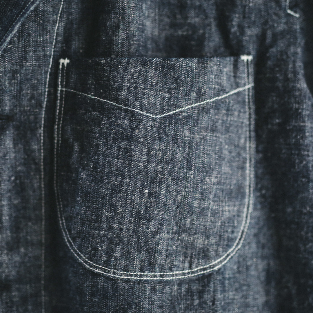 【即日発送】OKAYAMA Fabric Col. / 8.5oz Linen Blend Chambray Jacket