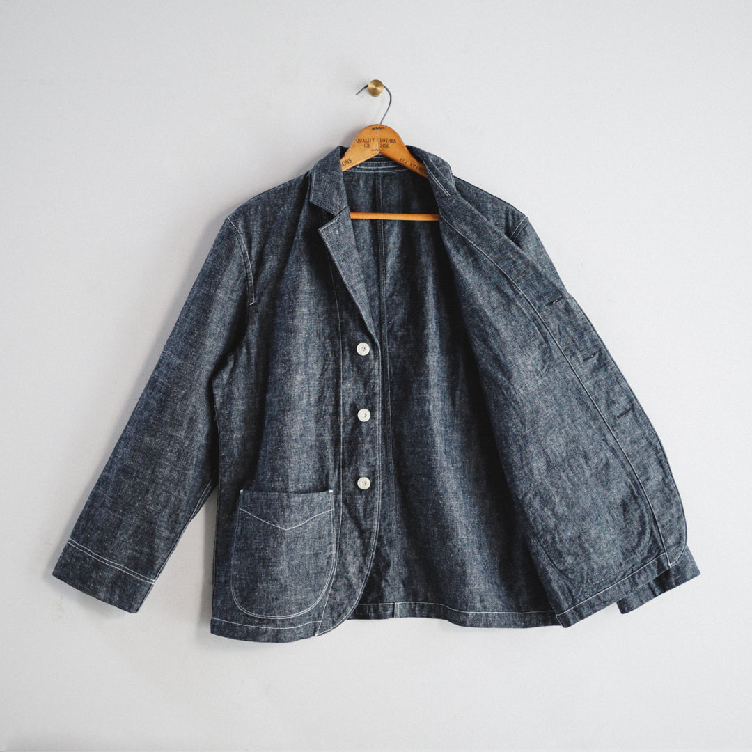 【即日発送】OKAYAMA Fabric Col. / 8.5oz Linen Blend Chambray Jacket