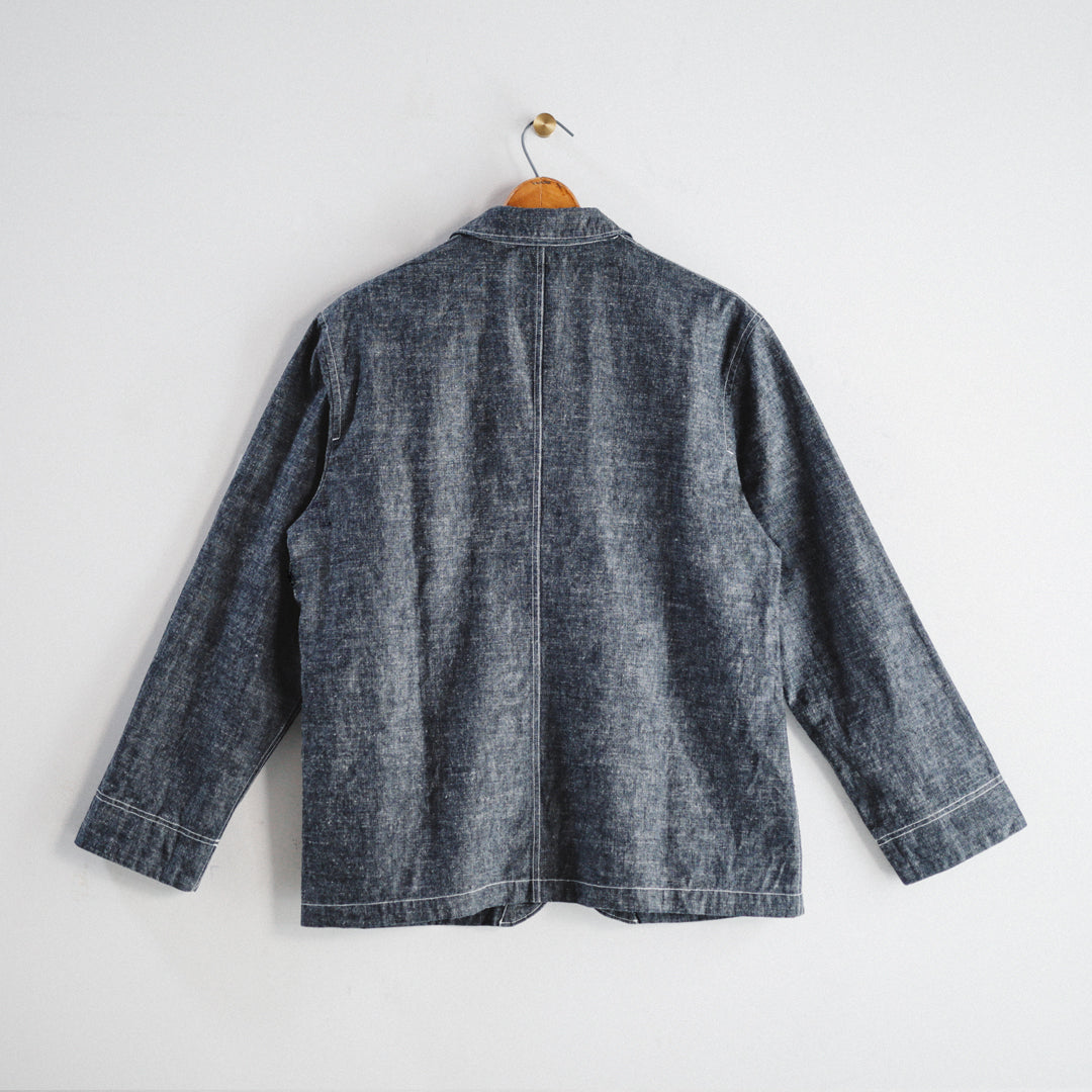 【即日発送】OKAYAMA Fabric Col. / 8.5oz Linen Blend Chambray Jacket