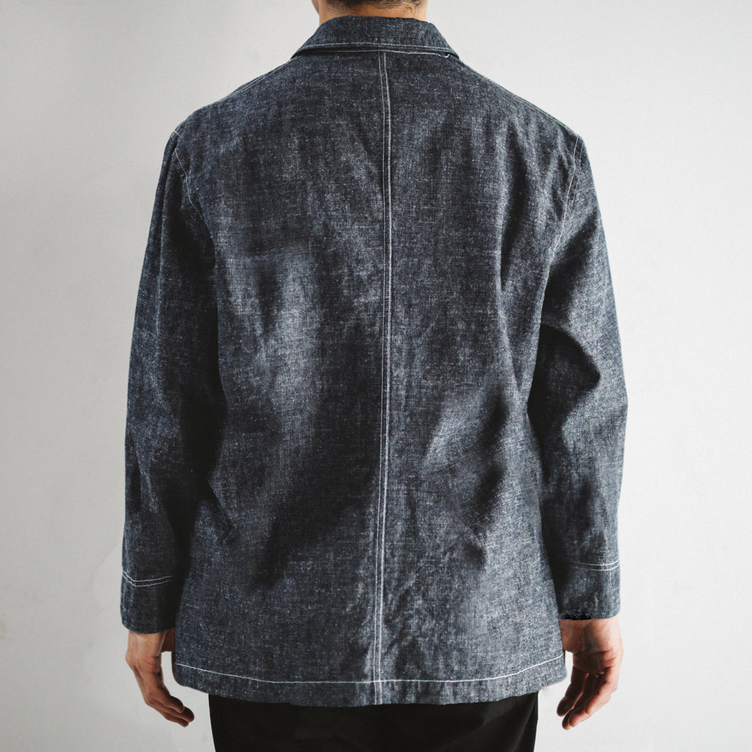 【即日発送】OKAYAMA Fabric Col. / 8.5oz Linen Blend Chambray Jacket