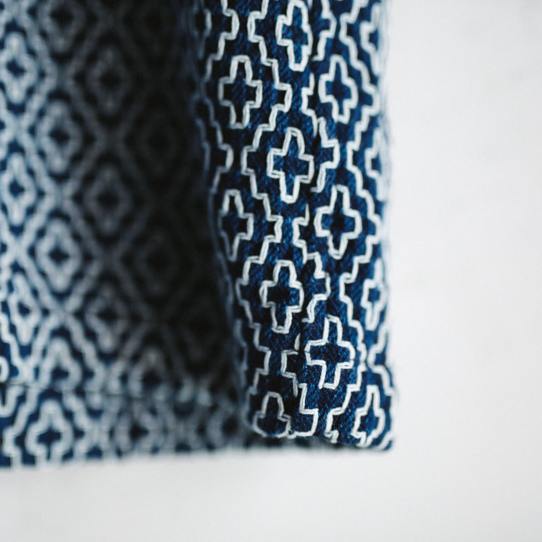 【アウトレット】Indigo Dye Col. / Sashiko Open Collar Shirt