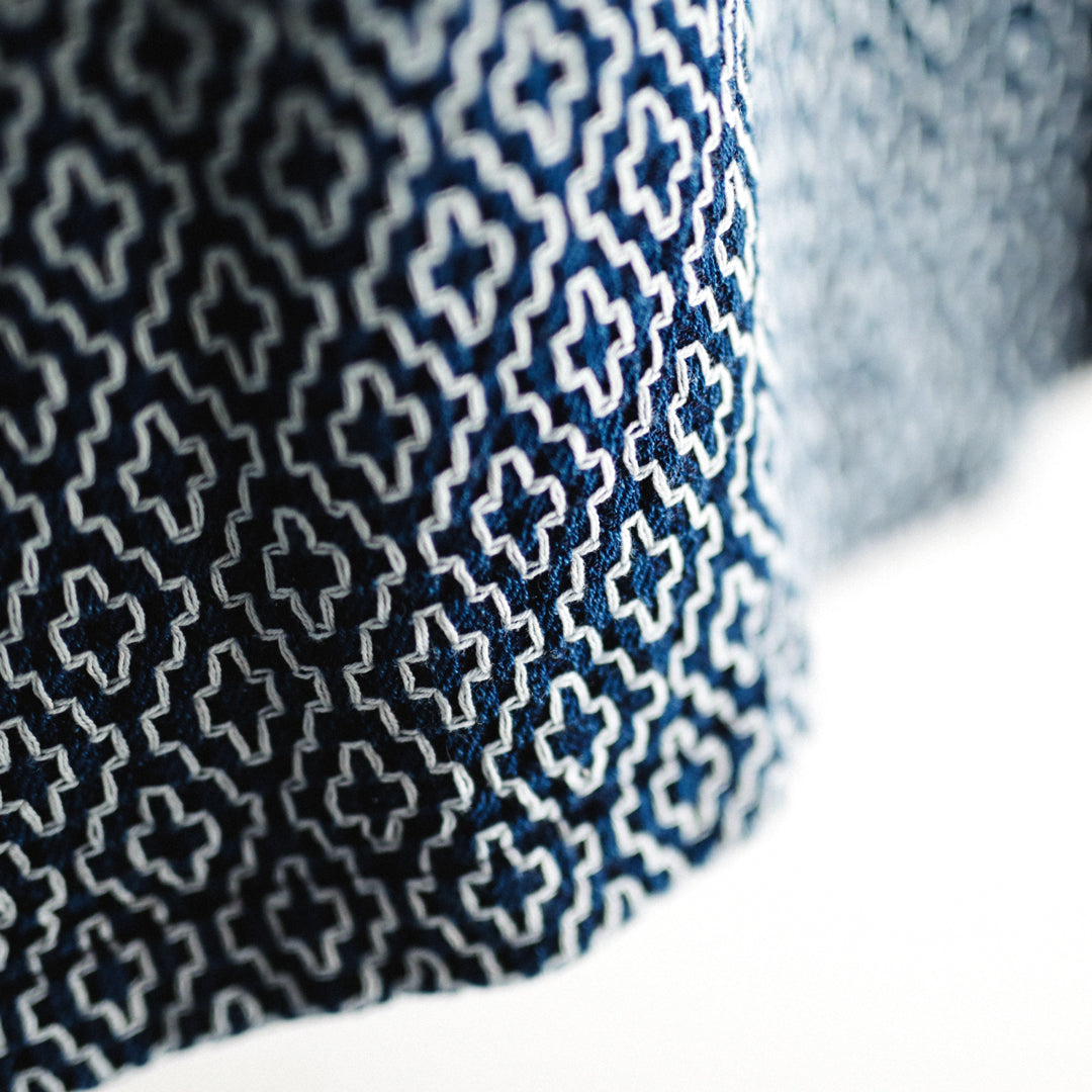 【アウトレット】Indigo Dye Col. / Sashiko Open Collar Shirt
