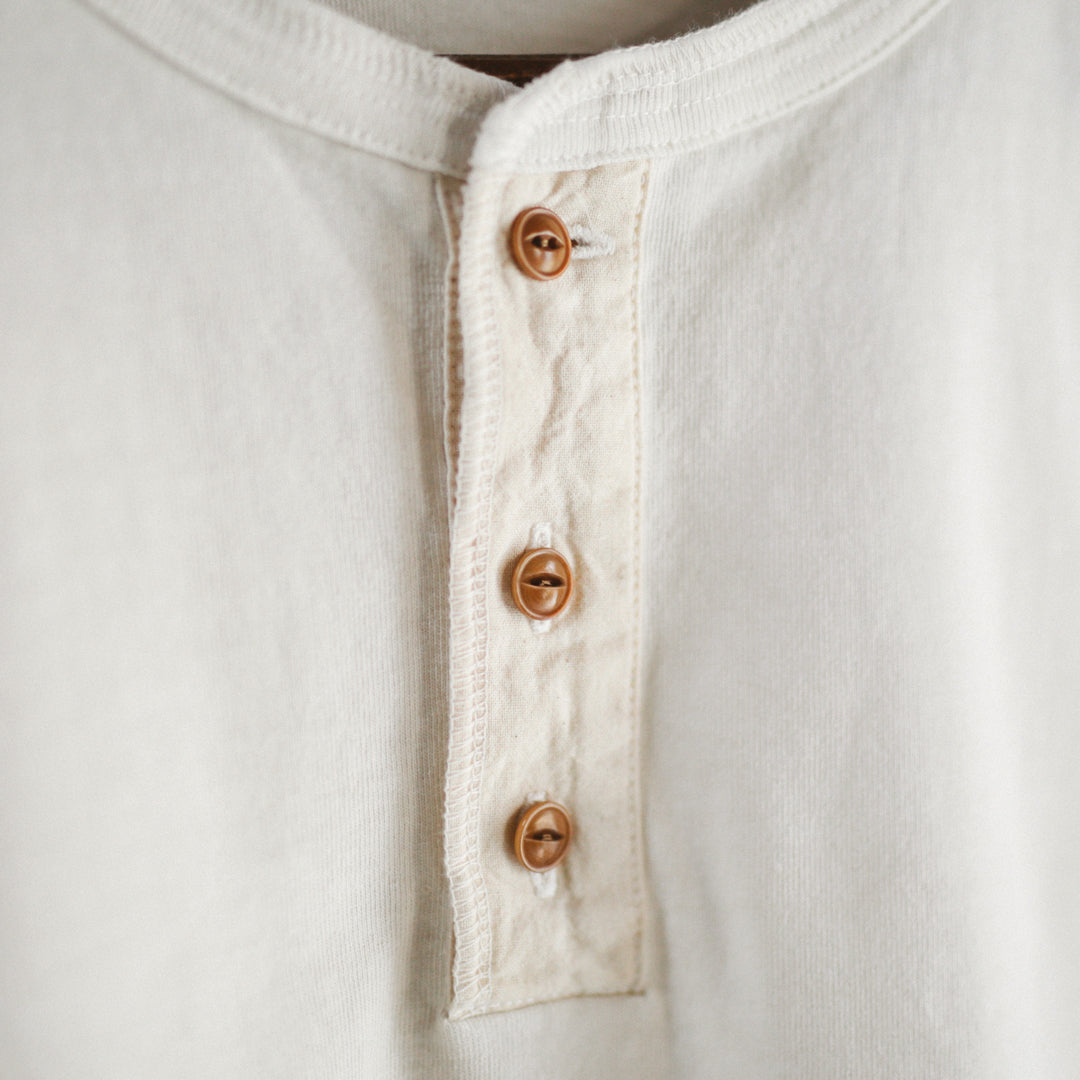 Limited Edition Col. / 10oz Garment Dyed Henley Neck T-Shirt