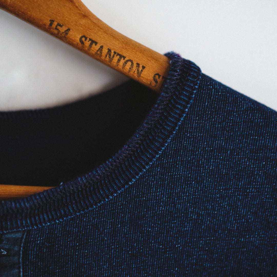 Limited Edition Col. / 10oz Indigo Dyed Henley Neck T-Shirt