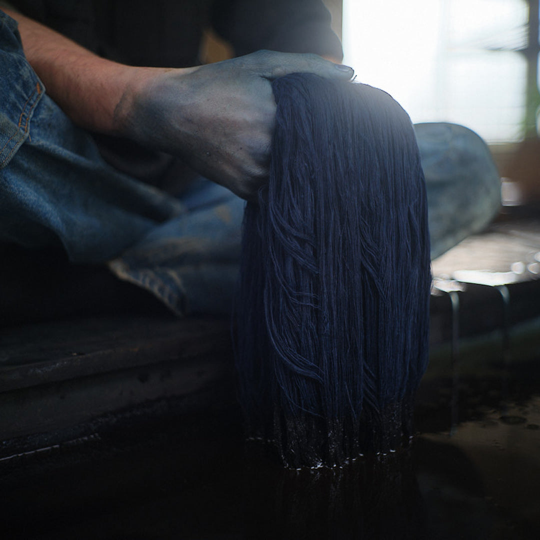 Indigo Dye Col. / Low gauge Socks #02
