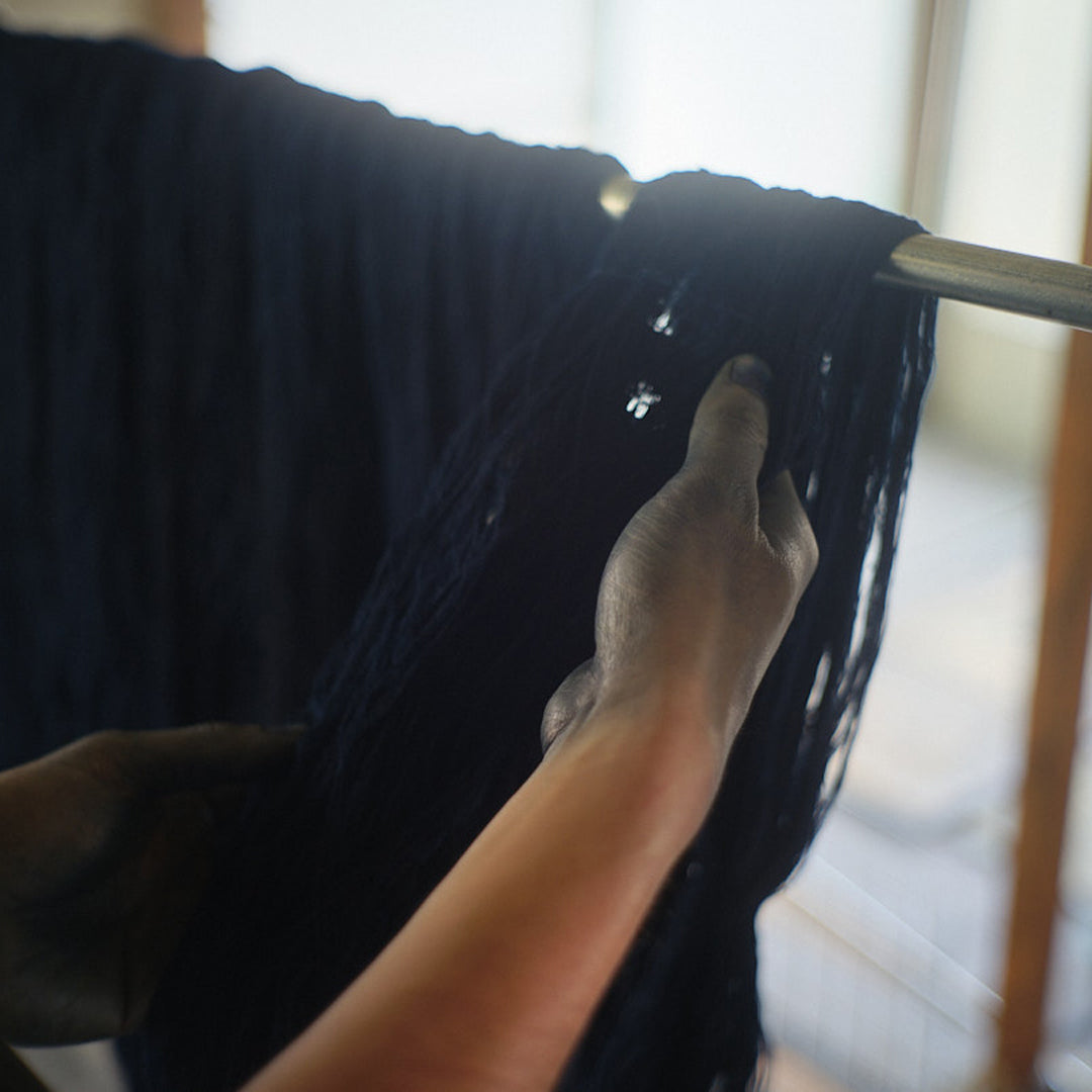 Indigo Dye Col. / Low gauge Socks #02