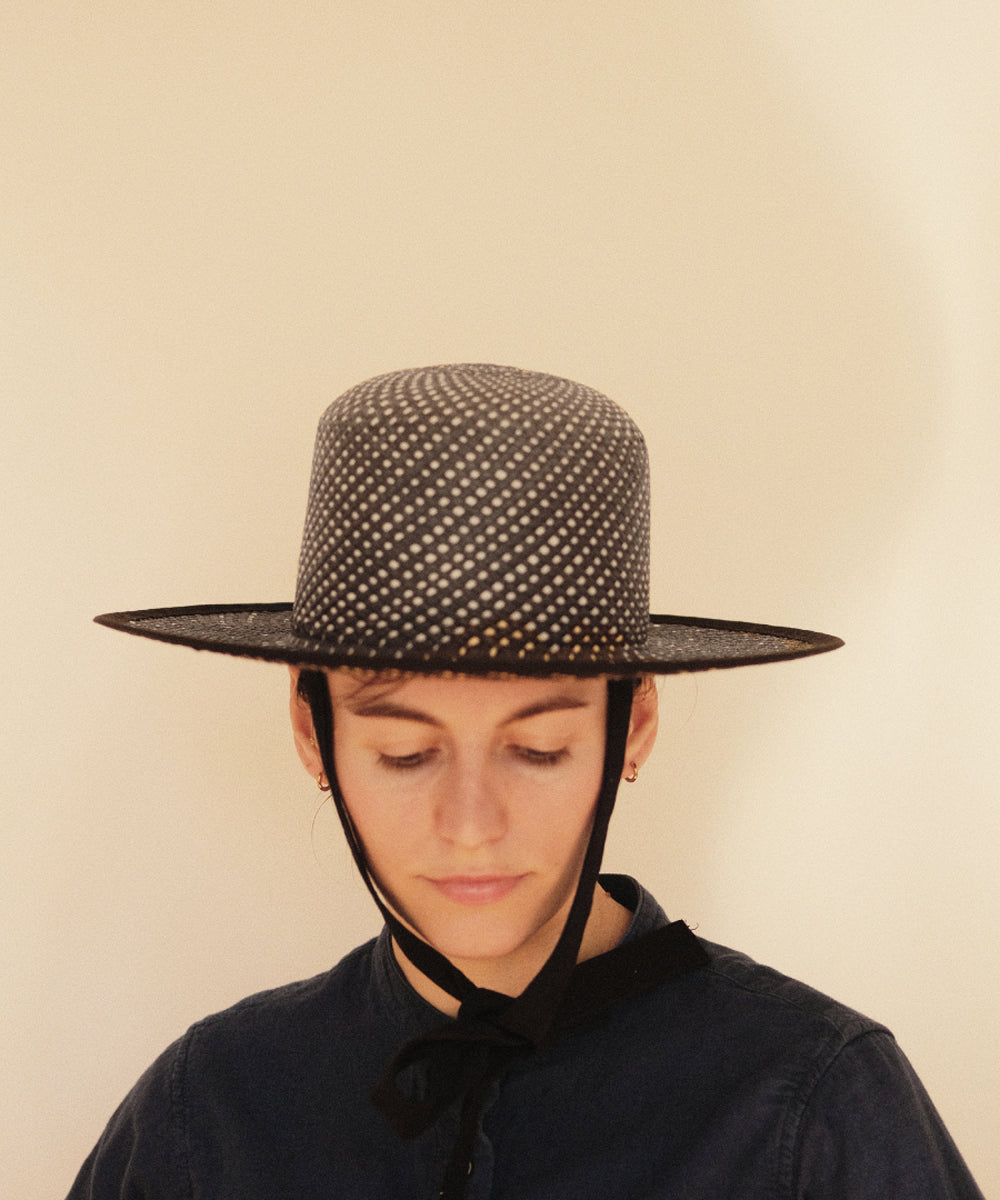 Italian Artisans Col. / Wide Brim Black Hat / Panama