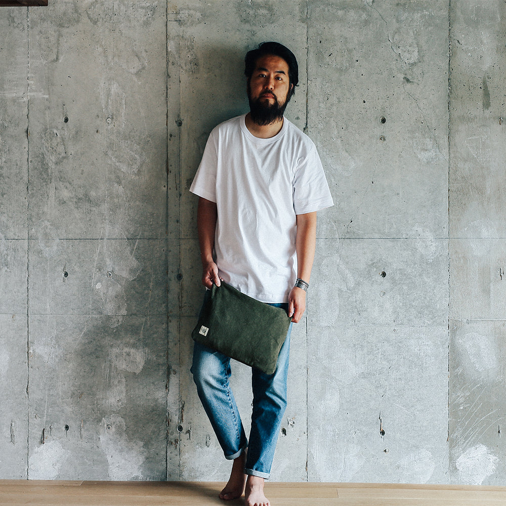 Natural Dye Col. / 15.2oz Heavy weight / 極厚キャンバスポーチ Lサイズ