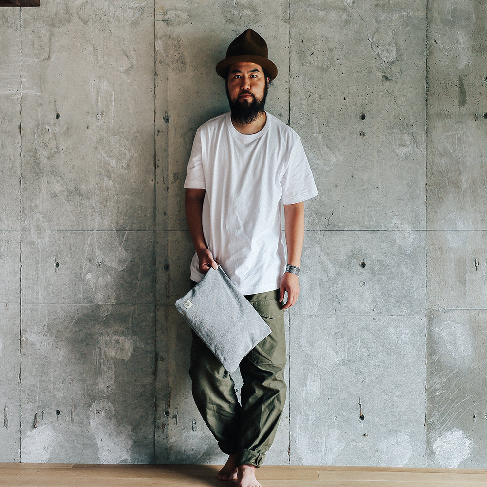 Natural Dye Col. / 15.2oz Heavy weight / 極厚キャンバスポーチ Lサイズ