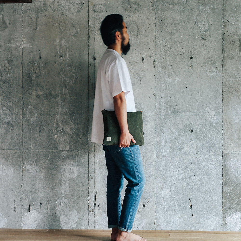 Natural Dye Col. / 15.2oz Heavy weight / 極厚キャンバスポーチ Lサイズ