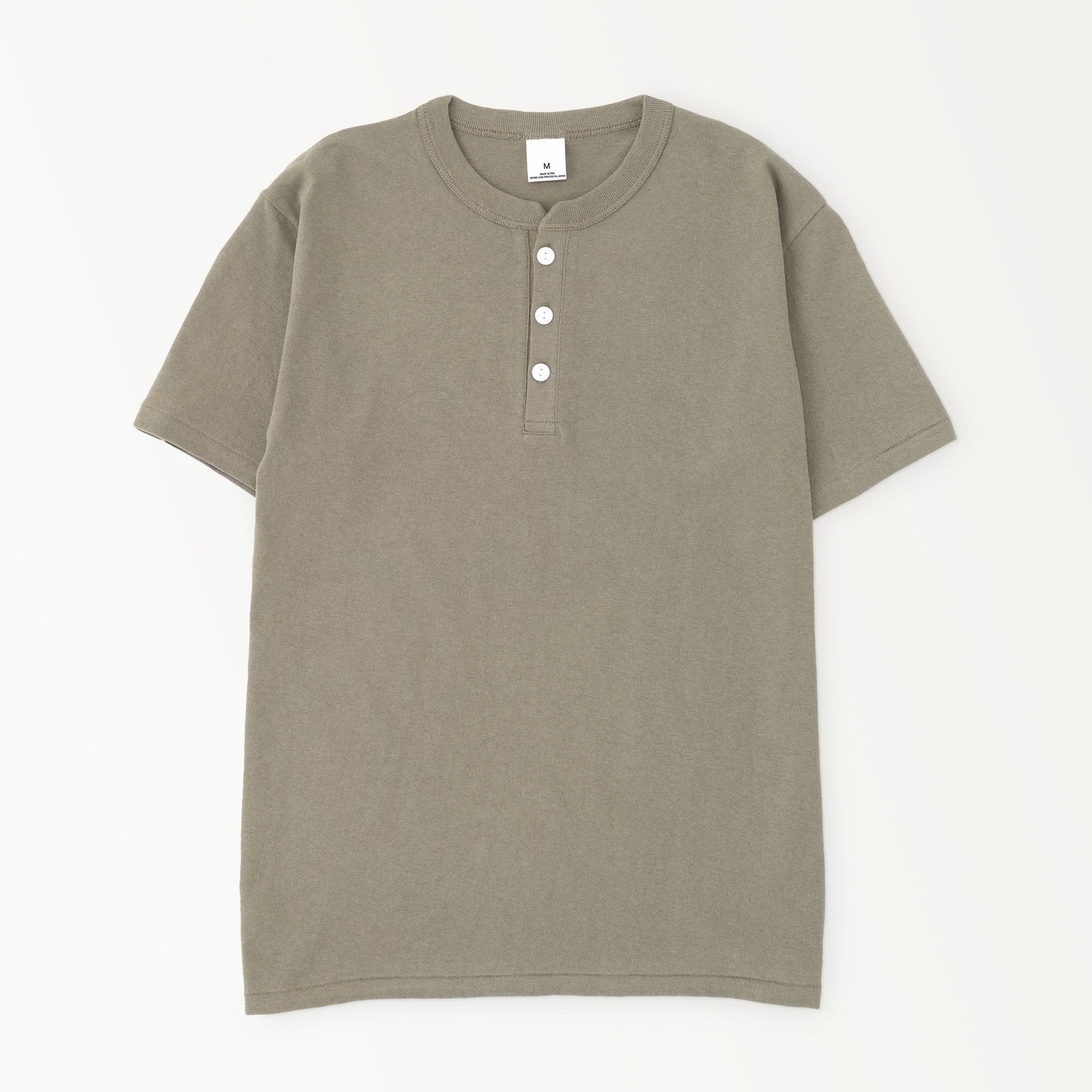 Classic Col. / Open-end Henry Neck T-shirt