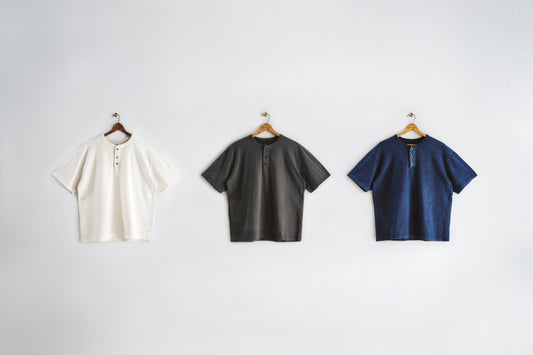 紹介：Henley Neck T-Shirt / 3 Colors