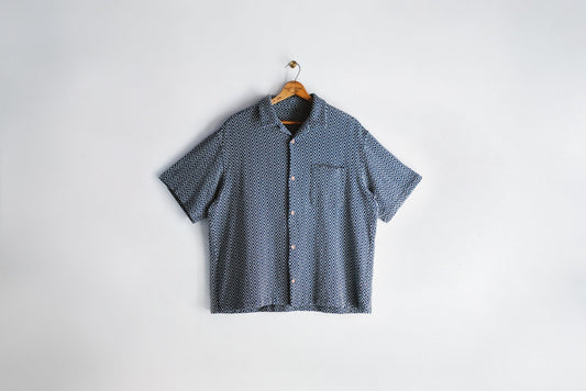 告知：Sashiko " Kakinohana Moyo " Open Collar Shirt