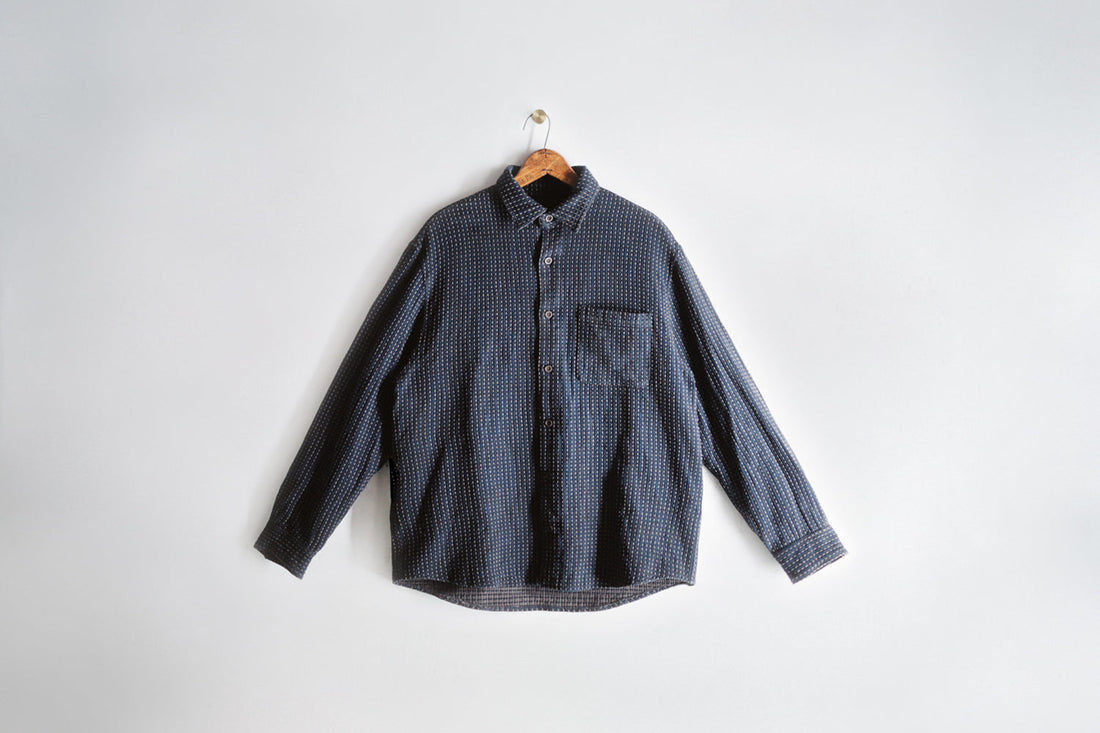 告知："Amami Doro-Zome" Sashiko Regular Collar Shirt