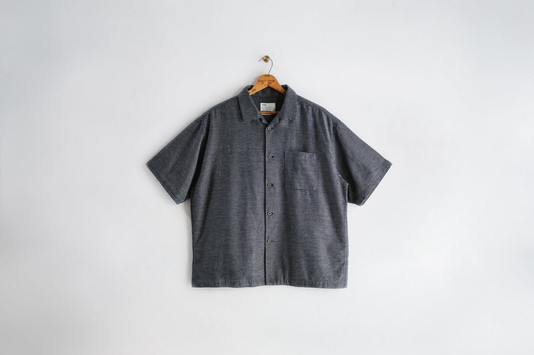 告知：7.1oz Okayama Sashiko Indigo Open Collar Shirt