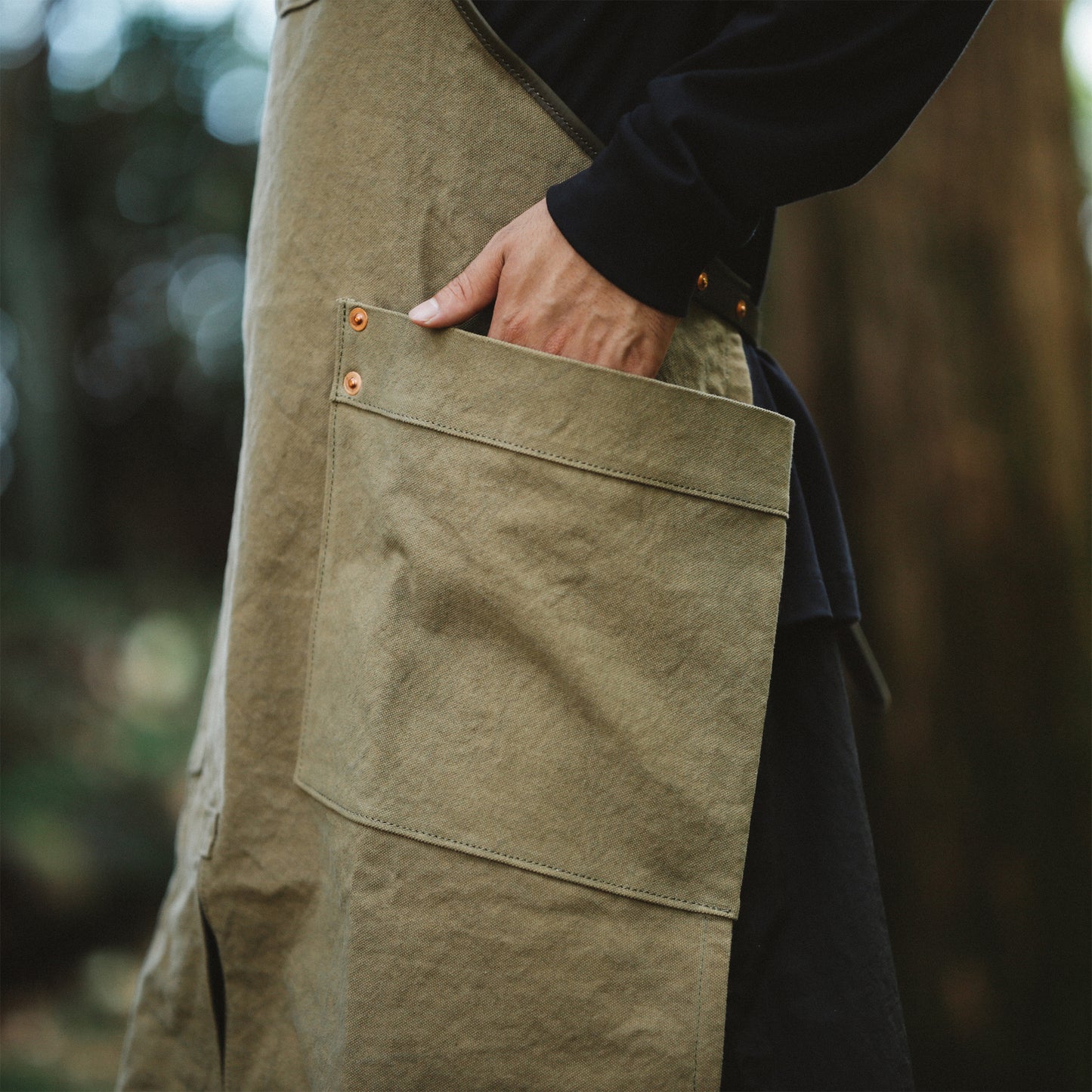 Natural Dye Col. / 15.2oz Heavy weight / Work Apron