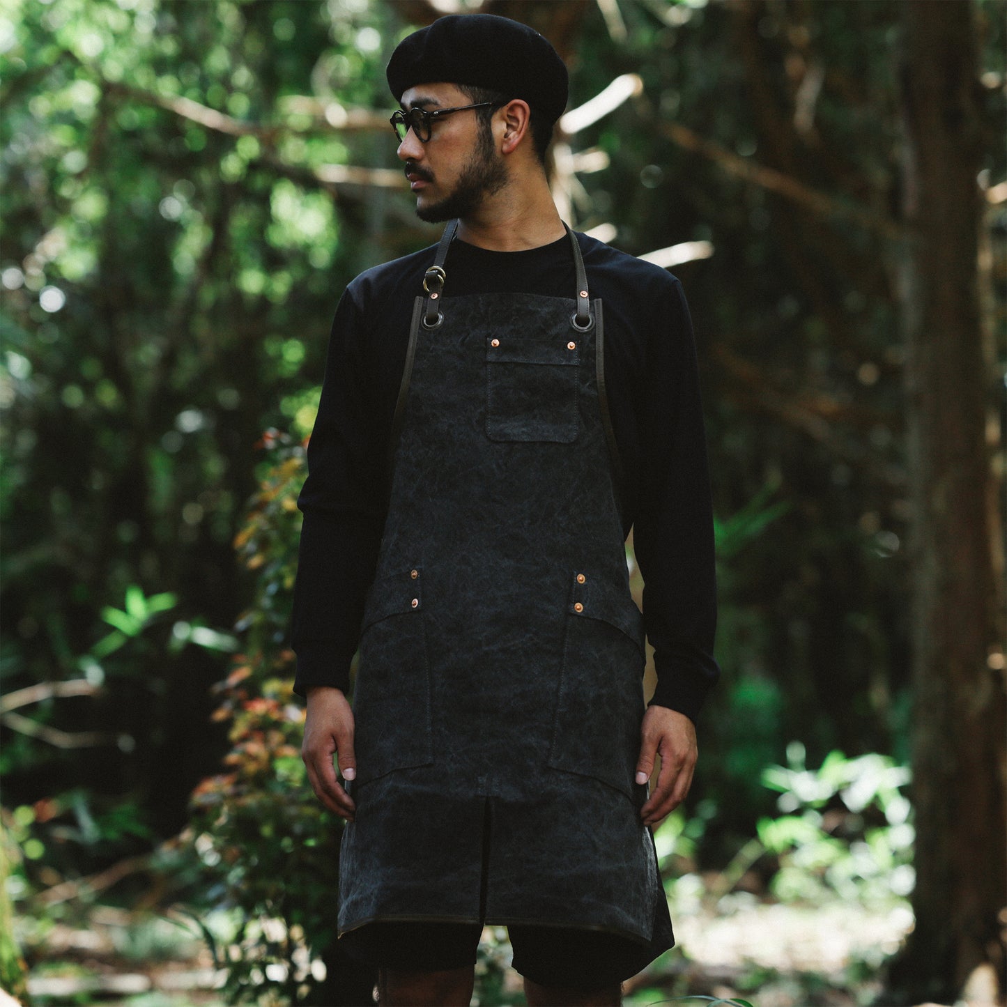 Natural Dye Col. / 15.2oz Heavy weight / Work Apron