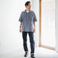 Limited Edition Col. / Sashiko " Kakinohana Moyo " Open Collar Shirt