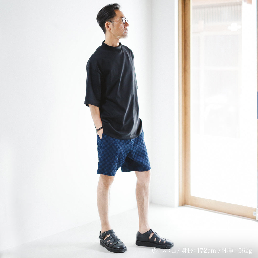 Limited Edition Col. / Sashiko " Ichimatsu Moyo " Half Pants