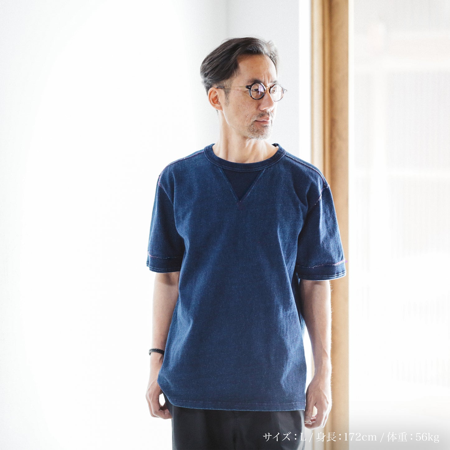 Limited Edition Col. / 10oz Indigo Dyed V-Gazette T-Shirt