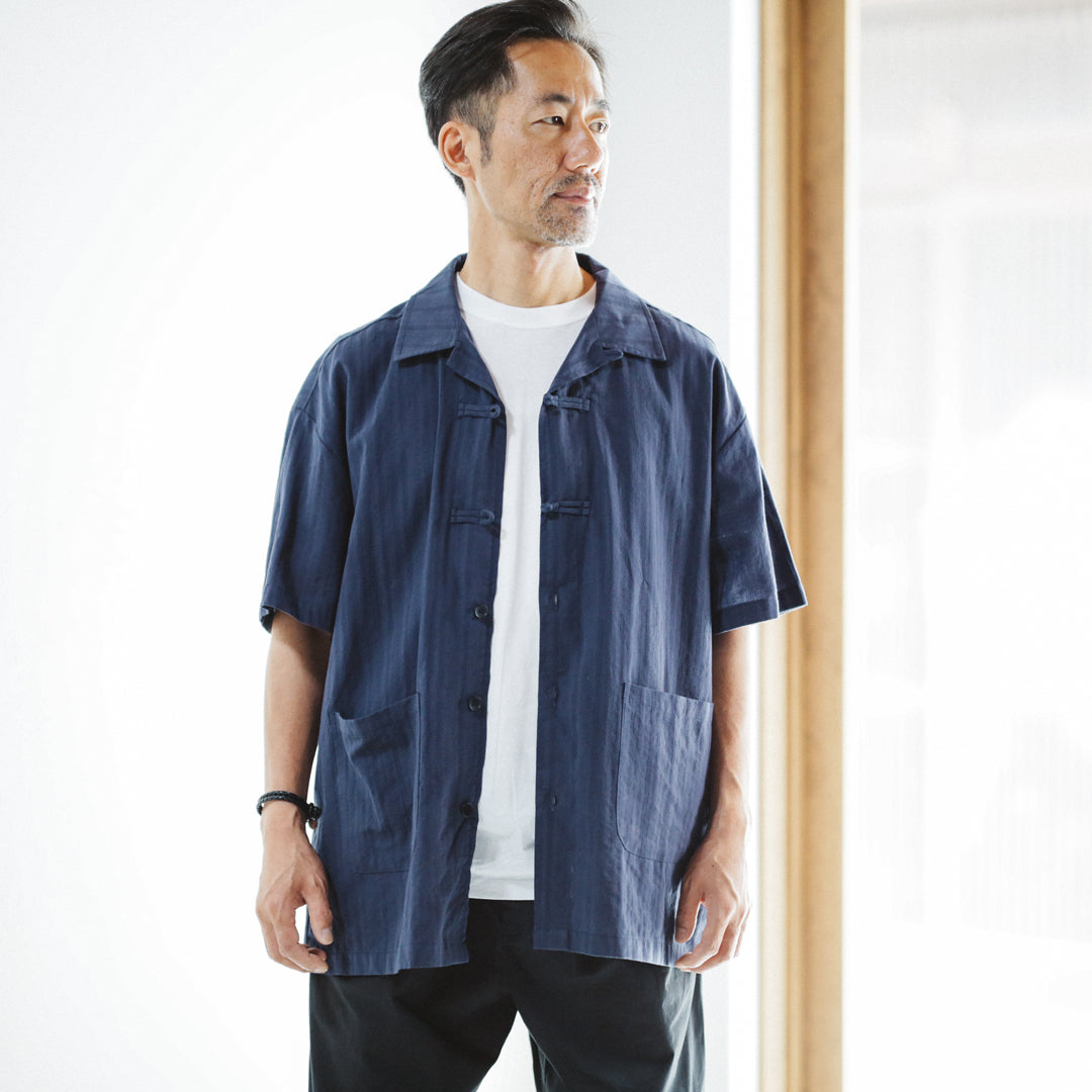 Classic Col. / Jacquard Open Collar Shirt
