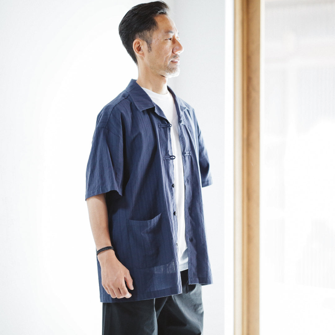Classic Col. / Jacquard Open Collar Shirt