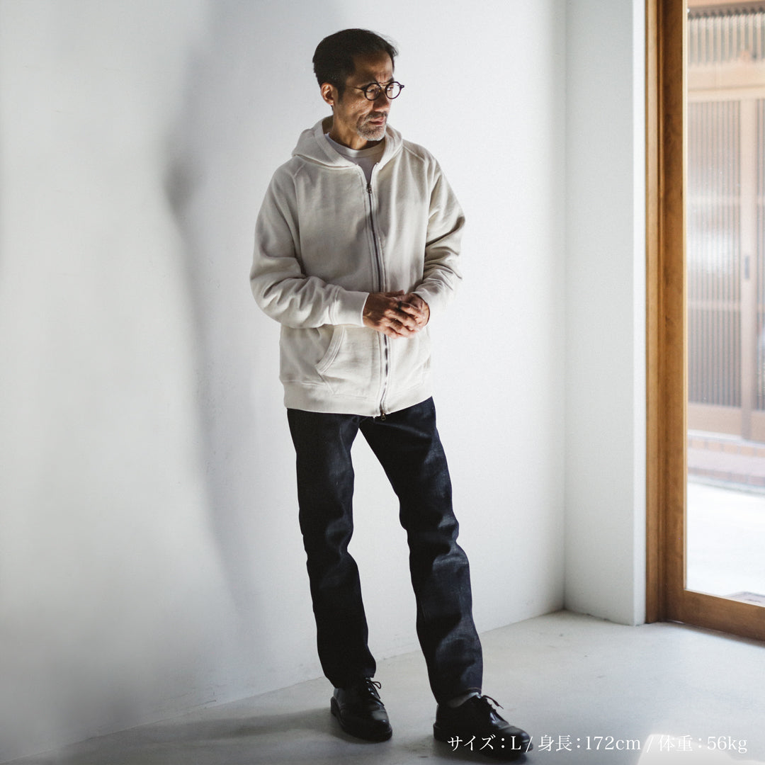 Exclusive Col. / 12oz Wakayama " Tsuri-Ami " W Zip-Up Hoodie / Garment Dye
