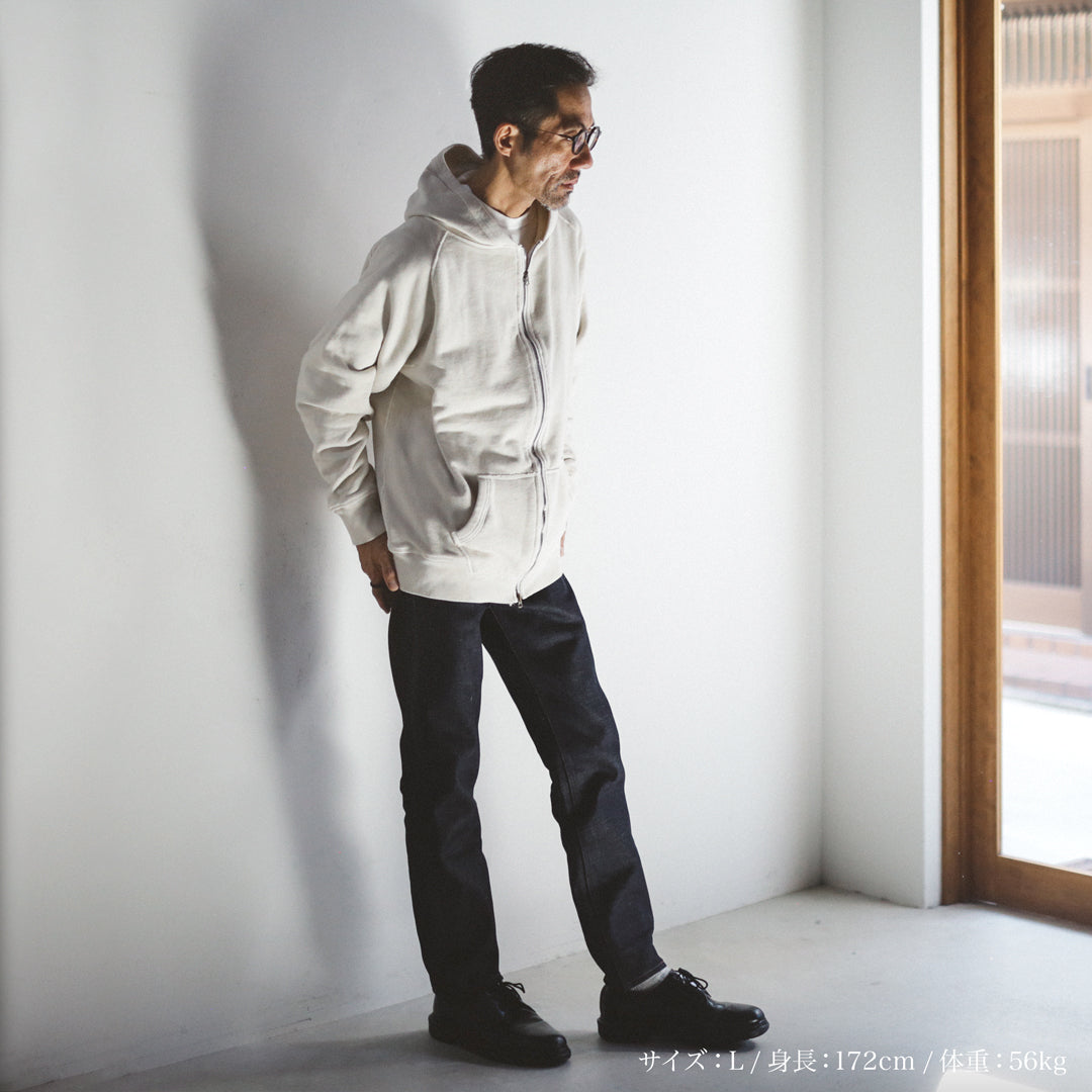 Exclusive Col. / 12oz Wakayama " Tsuri-Ami " W Zip-Up Hoodie / Garment Dye