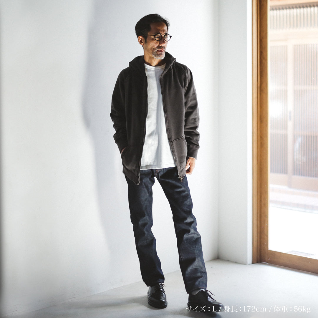 Exclusive Col. / 12oz Wakayama " Tsuri-Ami " W Zip-Up Hoodie / Garment Dye