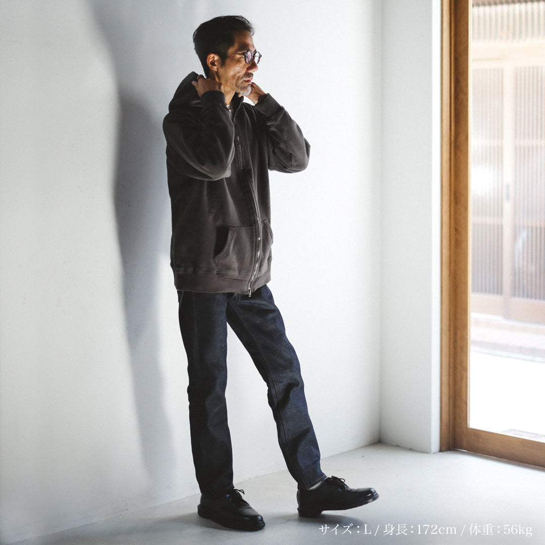 Exclusive Col. / 12oz Wakayama " Tsuri-Ami " W Zip-Up Hoodie / Garment Dye