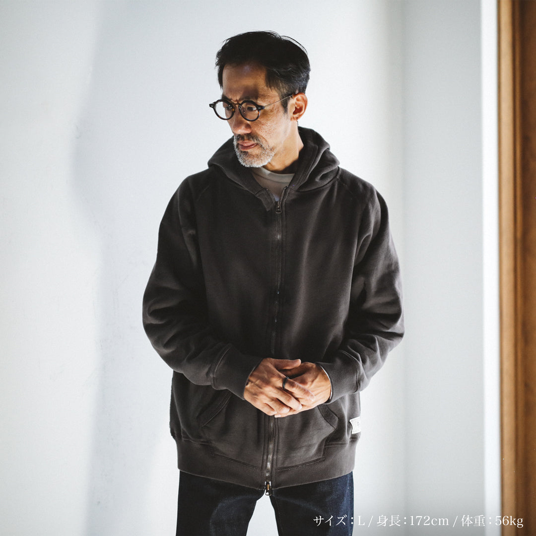 Exclusive Col. / 12oz Wakayama " Tsuri-Ami " W Zip-Up Hoodie / Garment Dye
