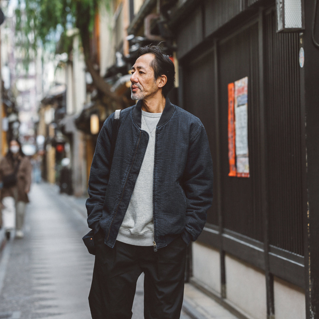 Limited Edition Col. / " Amami Doro-Zome " Sashiko Bomber Jacket