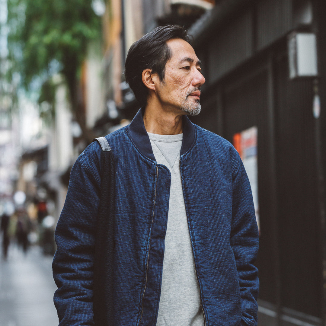 Okayama Indigo Sashiko Bomber Jacket – MOLTEMANI