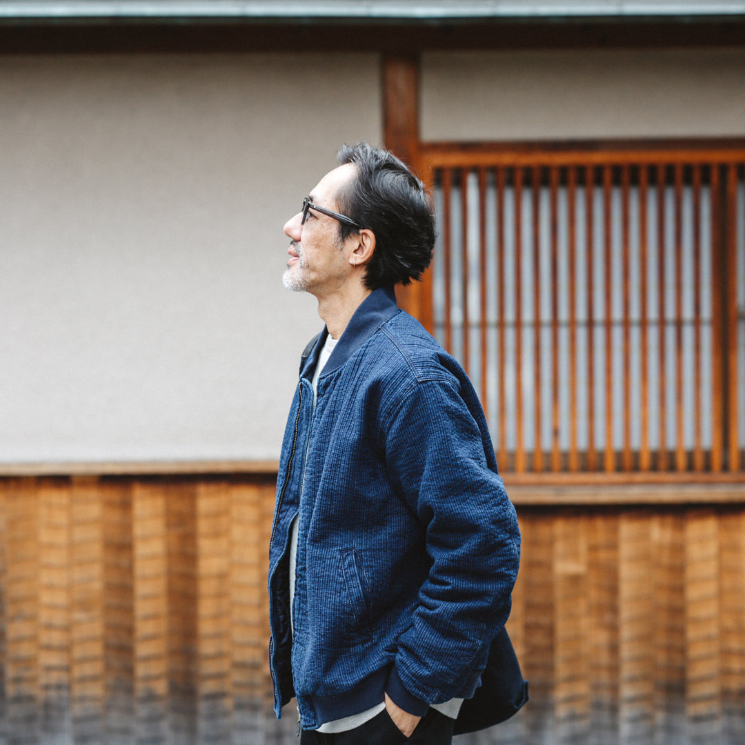 Limited Edition Col. / Okayama Indigo Sashiko Bomber Jacket