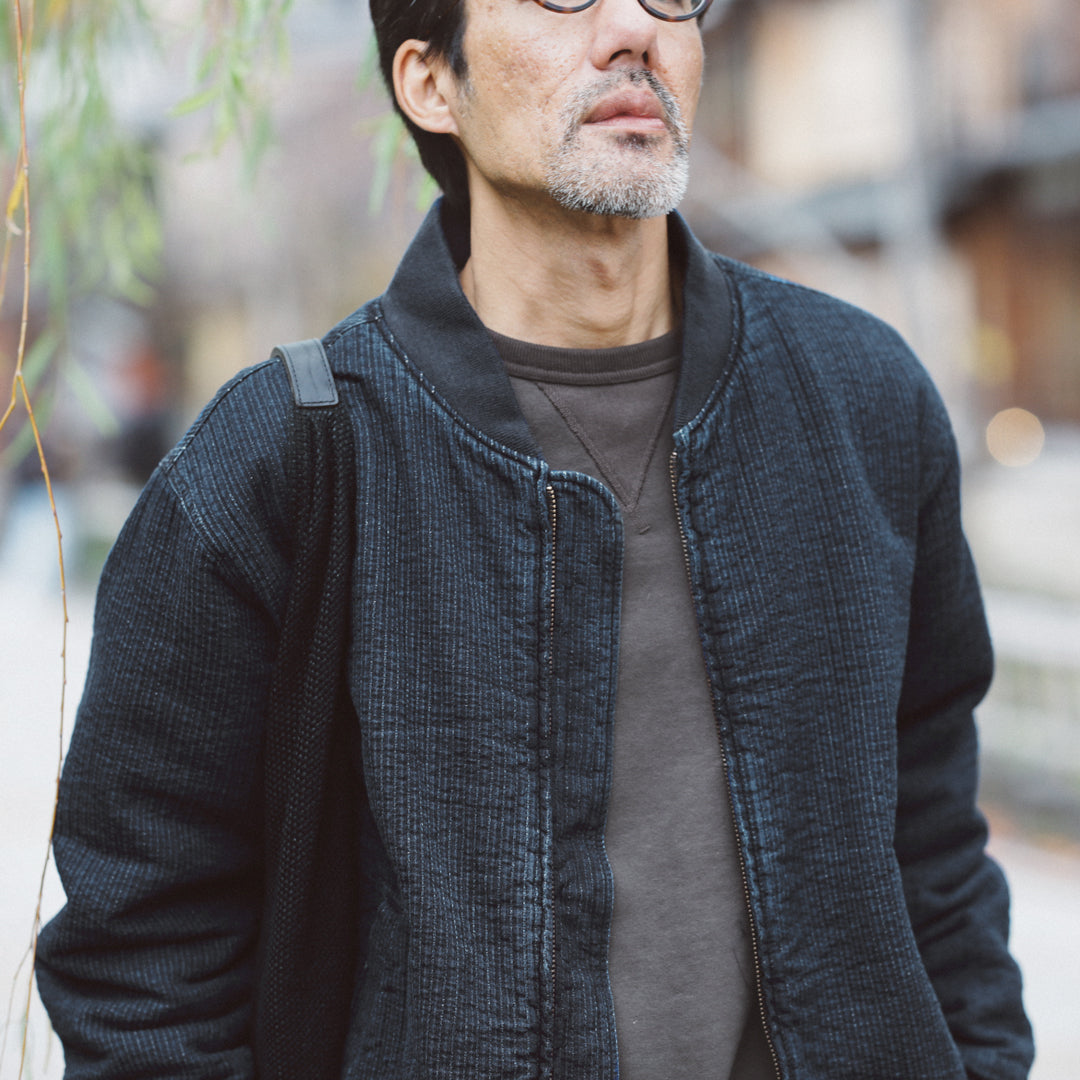 Limited Edition Col. / " Amami Doro-Zome " Sashiko Bomber Jacket