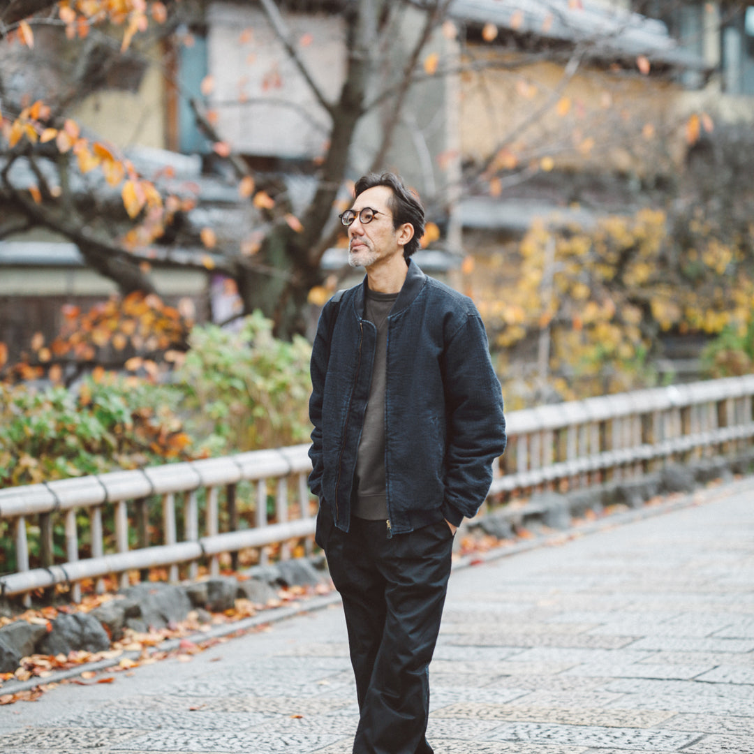 Limited Edition Col. / " Amami Doro-Zome " Sashiko Bomber Jacket