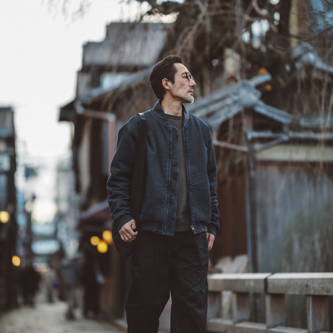 Limited Edition Col. / " Amami Doro-Zome " Sashiko Bomber Jacket